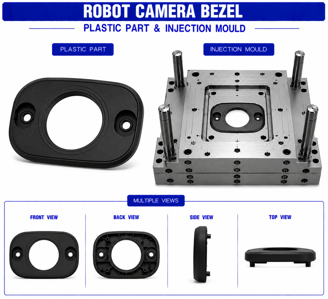 Robot Plastic Camera Bezel Mould and Moulding Services